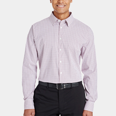 Men's CrownLux Performance® Micro Windowpane Woven Dress Shirt Thumbnail