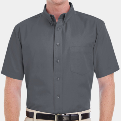 Men's Foundation Short Sleeve Cotton Twill Dress Shirt with Teflon Thumbnail